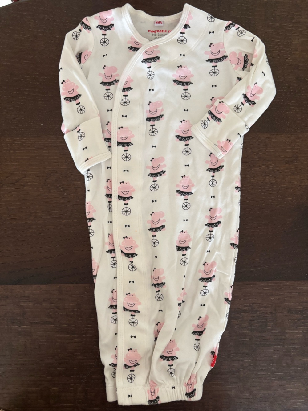 Magnetic Me White Sleep Sack with Pink Pig Carriage Print